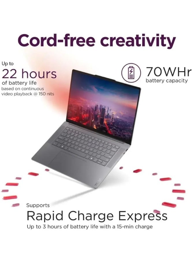 Lenovo (Upgraded Version) Yoga slim 7 Gaming Laptop With 15.3-Inch 2.8K Display,Core Ultra 7 Processor/32GB RAM/2TB SSD/Intel Arc Graphics/Windows 11 With (Consumix Mousepad) English Luna Grey English Luna Grey - Image 3