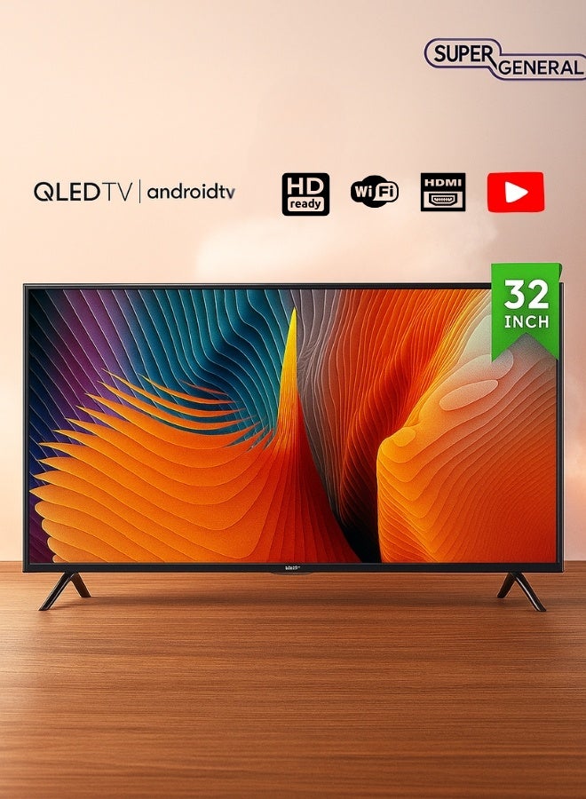 SUPER GENERAL 32 inch Smart Android QLED TV | Android Tv with WiFi and DLNA | Quad core Processor | 16W Speaker Power | 2x HDMI 2x USB | Netflix , YouTube, Shahid and MAXHUB Mirroring Feature SGQLED32PS12TS SGQLED32PS12TS Black - Image 3