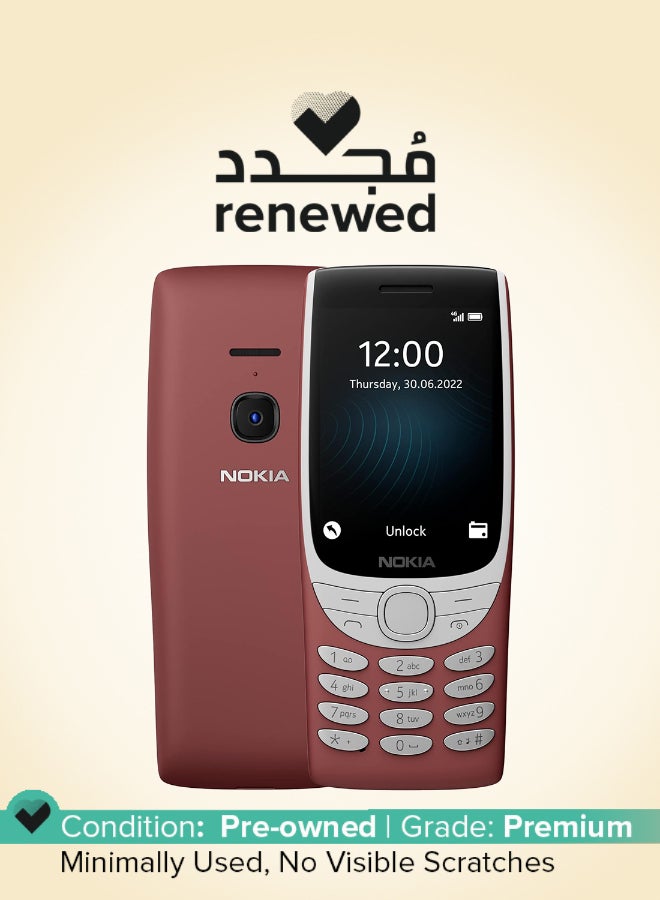 NOKIA Renewed - 8210 4G Volte Dual SIM Keypad Phone - Red - Image 1