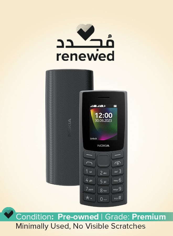 NOKIA Renewed - 106 Single SIM Keypad Phone - Charcoal - International Version - Image 1