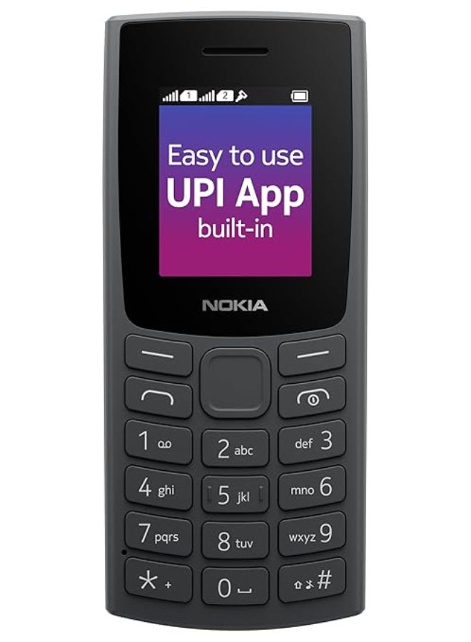 NOKIA Renewed - 106 Single SIM Keypad Phone - Charcoal - International Version - Image 2