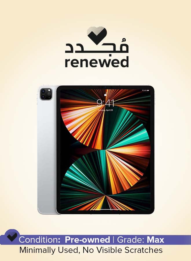 Apple Renewed - iPad Pro 2021 5th Generation 12.9-Inch, M1 Chip, 512GB, Wi-Fi, 5G, Silver with Facetime - International Specs - Image 1
