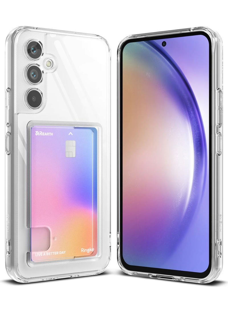 Ringke Fusion Card [Transparent Wallet] Compatible with Samsung Galaxy A54 Case 5G, Hard Back with Built-in Cardholder Phone Card Holder Cover Designed for Galaxy A54 Wallet Case Clear - Image 1