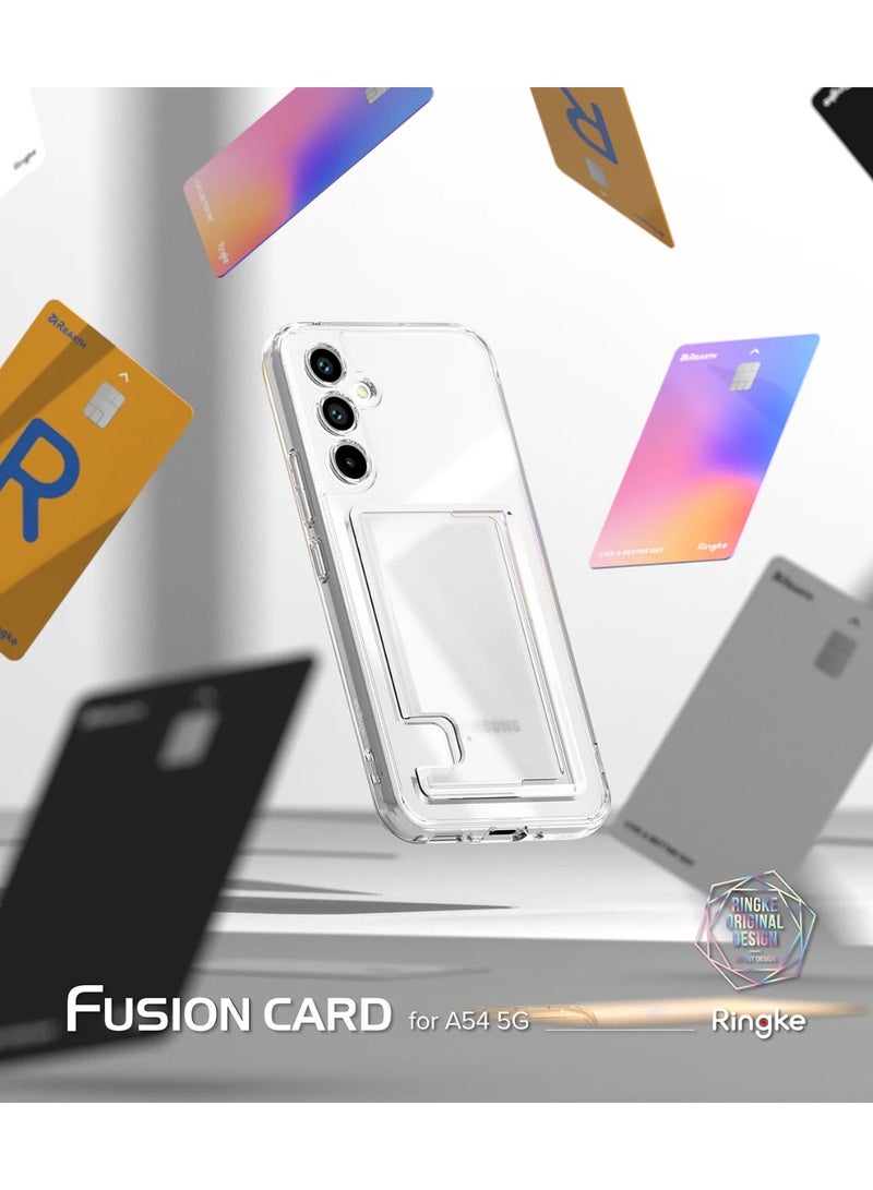 Ringke Fusion Card [Transparent Wallet] Compatible with Samsung Galaxy A54 Case 5G, Hard Back with Built-in Cardholder Phone Card Holder Cover Designed for Galaxy A54 Wallet Case Clear - Image 2