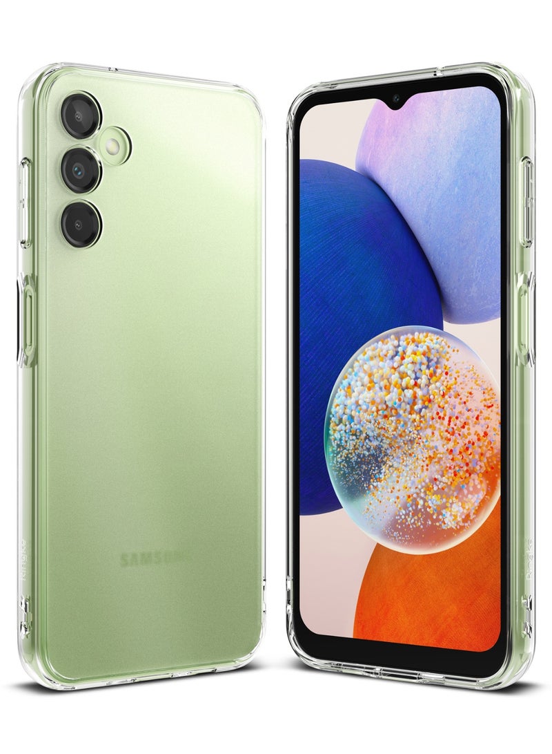 Ringke Fusion [Prevents Oily Smudges] Compatible with Samsung Galaxy A14 5G Case, Anti-Fingerprint Technology Easy to Hold Feels Velvety Soft Phone Cover for Women, Men Matte Clear - Image 1