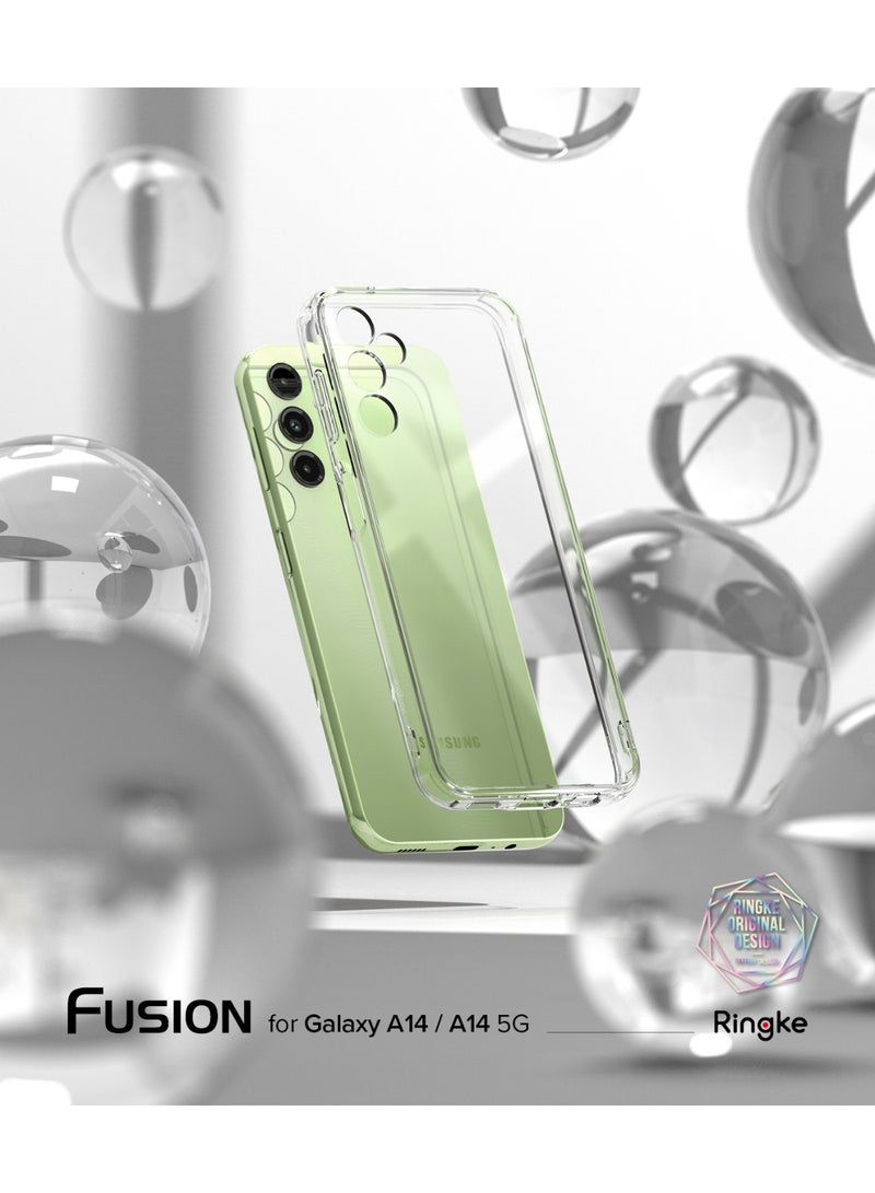 رينجك Ringke Fusion [Prevents Oily Smudges] Compatible with Samsung Galaxy A14 5G Case, Anti-Fingerprint Technology Easy to Hold Feels Velvety Soft Phone Cover for Women, Men Matte Smoke Black - Image 2