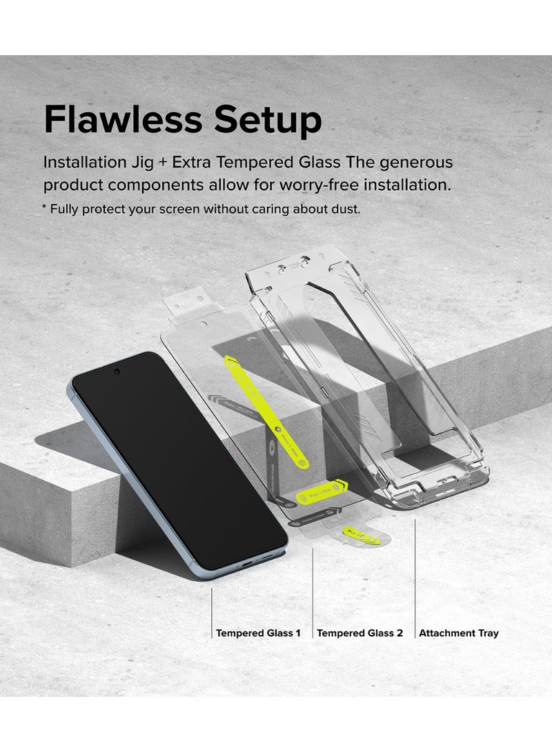 Ringke Easy Slide Tempered Glass [Super Easy to Install] Compatible with Samsung Galaxy A35 Screen Protector 5G, Case Friendly Shatterproof Premium 9H Hardness - 2 Pack - Image 4