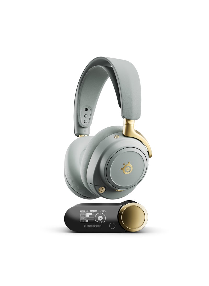 ستيل سيريز أركتيس نوفا إلت - سماعة ألعاب لاسلكية عالية الدقة - 96 كيلو هرتز/24 بت - مكبرات صوت من ألياف الكربون - إلغاء الضوضاء النشط - رفض الضوضاء بالذكاء الاصطناعي - تطبيق - 2.4 جيجاهرتز + بلوتوث - مزيج متعدد المصادر؛ أومني بلاي للكمبيوتر الشخصي + بلاي ستيشن + إكس بوكس - حكيم وذهبي - Image 5
