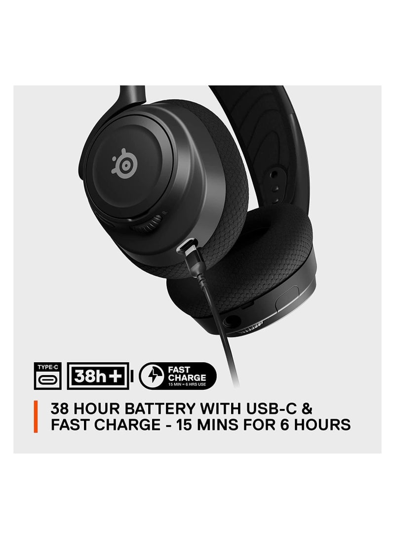 steelseries Arctis Nova 7 Wireless Multi-Platform Gaming On Ear Headset Simultaneous Wireless 2.4GHz & Bluetooth Comfort Design - Fast Charging 38Hr Battery PC, PS, Switch - Black - Image 5