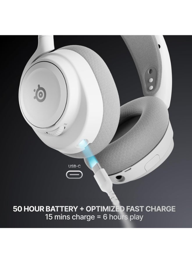 ستيل سيريز سماعة ألعاب لاسلكية Arctis Nova 7P الجيل 2 - تحكم عبر التطبيق في الوقت الحقيقي، أكثر من 50 ساعة من اللعب، محركات مغناطيسية نيوديميوم، مزيج 2.4GHz/Bluetooth، PS5، PS4، PC، Switch 1/2، موبايل - أبيض - Image 4