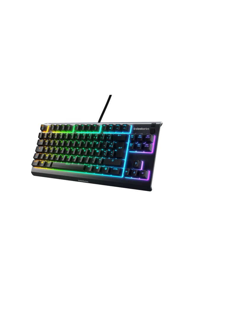 steelseries Apex 3 TKL RGB 10-Zone RGB USB Illumination IP32 Water Resistant Premium Magnetic Wrist Rest Gaming Keyboard AR - Black - Image 3