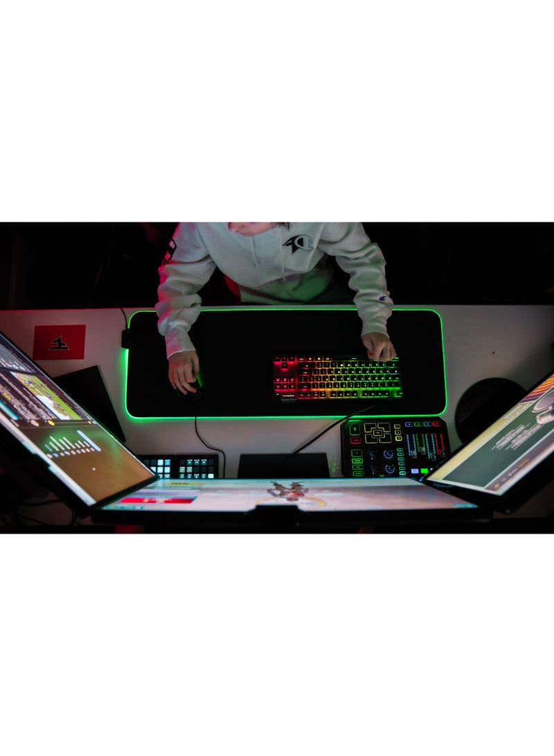 steelseries Apex 3 TKL RGB 10-Zone RGB USB Illumination IP32 Water Resistant Premium Magnetic Wrist Rest Gaming Keyboard AR - Black - Image 2