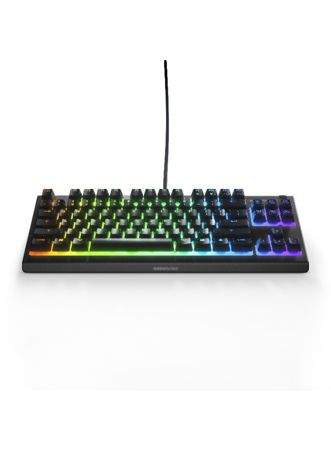 steelseries Apex 3 TKL RGB 10-Zone RGB USB Illumination IP32 Water Resistant Premium Magnetic Wrist Rest Gaming Keyboard AR - Black - Image 4