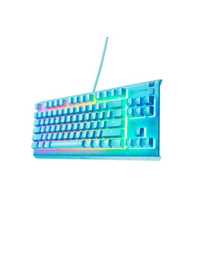 ستيل سيريز لوحة مفاتيح الألعاب Apex 3 TKL RGB مع إضاءة RGB 10 مناطق ومقاومة للماء IP32 وراحة معصم مغناطيسية فاخرة - أكوا - Image 2