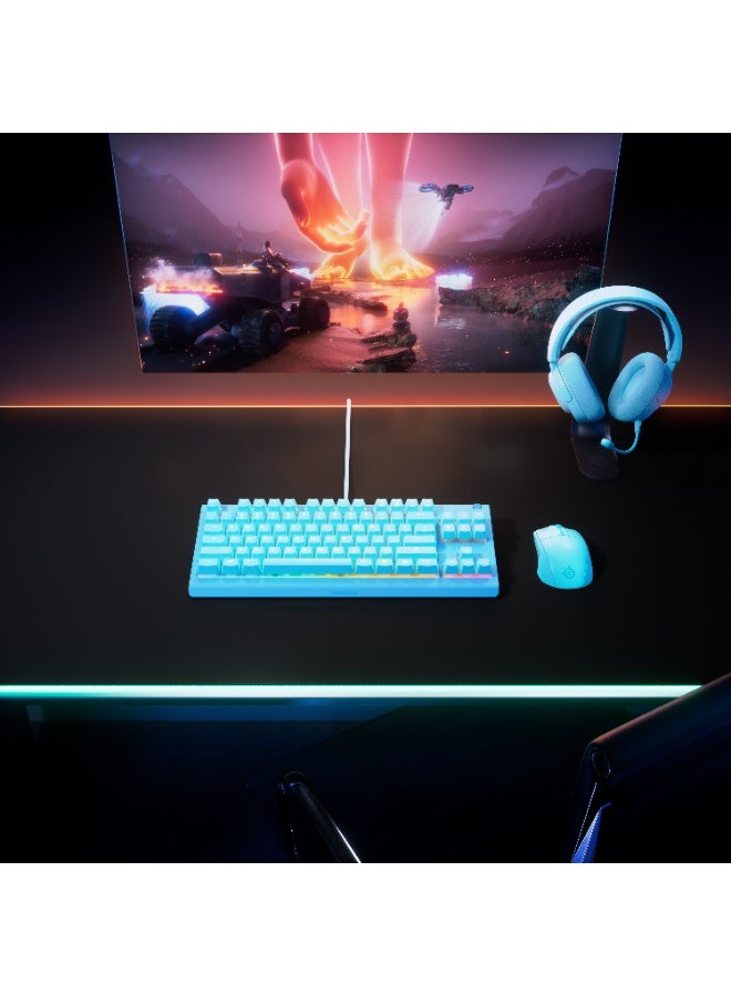 ستيل سيريز لوحة مفاتيح الألعاب Apex 3 TKL RGB مع إضاءة RGB 10 مناطق ومقاومة للماء IP32 وراحة معصم مغناطيسية فاخرة - أكوا - Image 5