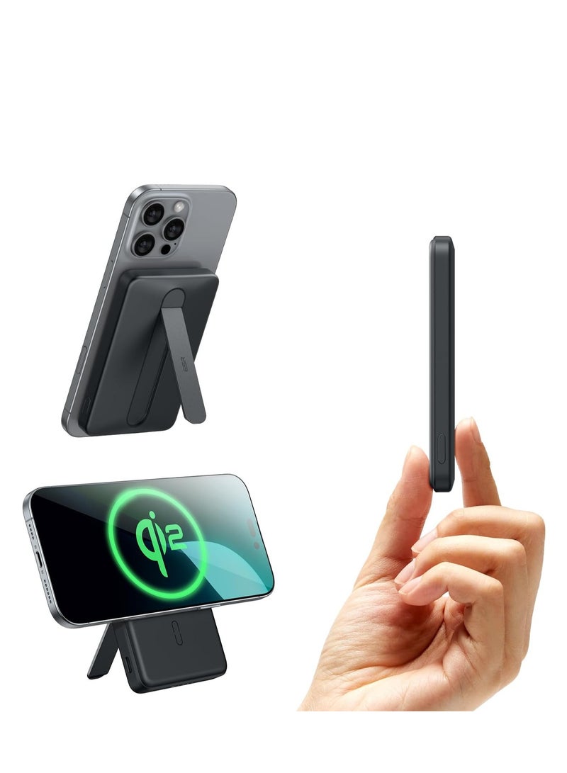اي اس ار 6000 mAh Kickstand Magentic Wireless Power Bank Black - Image 2