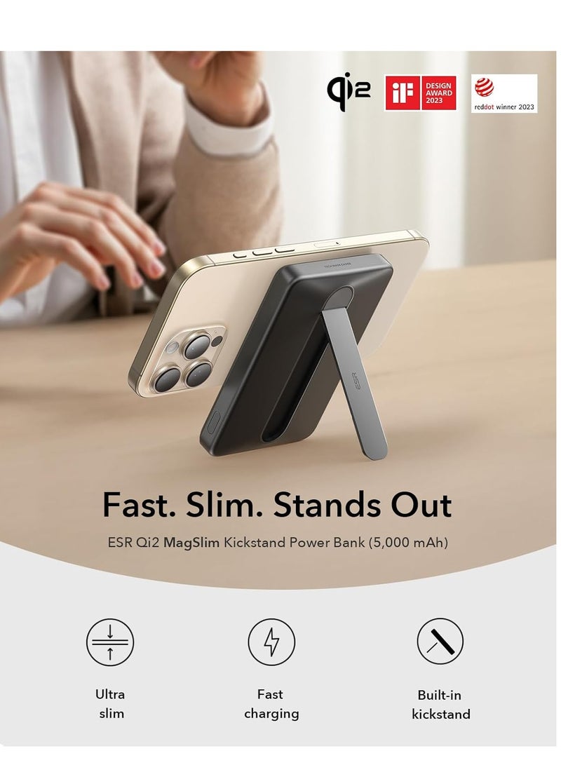 اي اس ار 6000 mAh Kickstand Magentic Wireless Power Bank Black - Image 3