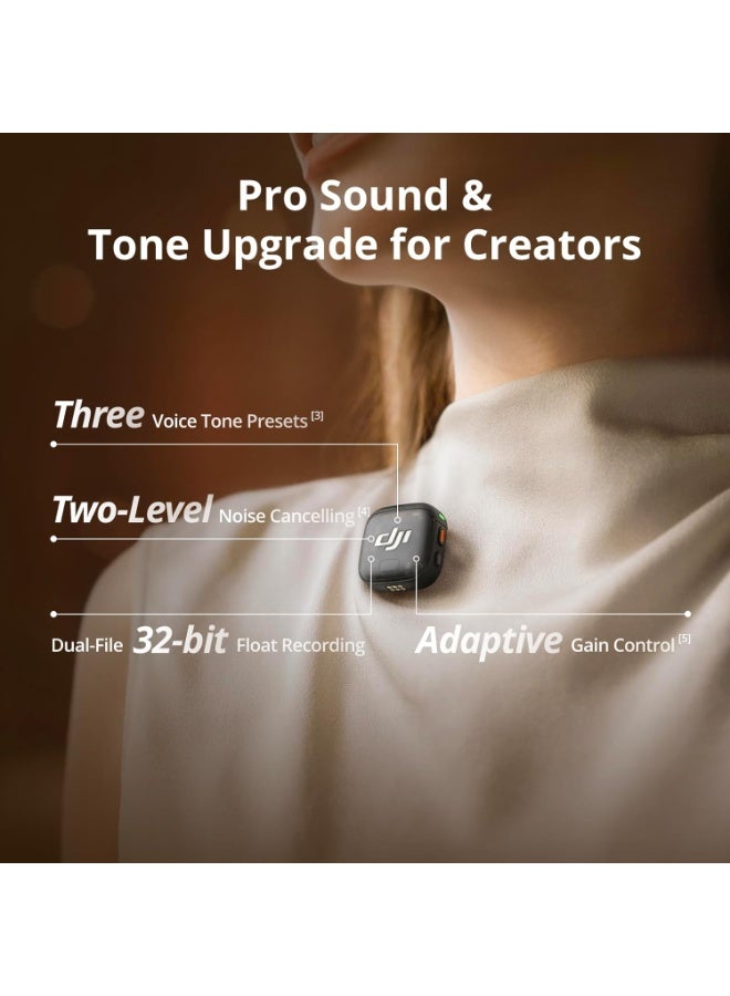 dji Mic 3 - Wireless Microphone | Multi-User | Noise Cancelling | Compact Size | 28-Hour Battery Life | Up To 4TX + 8RX Collaboration | Dual File And 32-bit Internal Recording | 3-Way Connectivity for Multiple Devices DJI Mic 3 Grey - Image 4