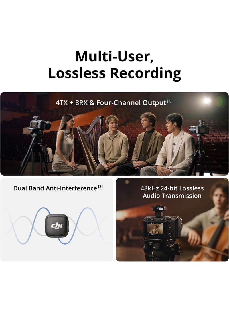 dji Mic 3 - Wireless Microphone | Multi-User | Noise Cancelling | Compact Size | 28-Hour Battery Life | Up To 4TX + 8RX Collaboration | Dual File And 32-bit Internal Recording | 3-Way Connectivity for Multiple Devices DJI Mic 3 Grey - Image 3