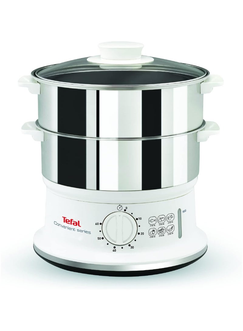 Tefal VC1451 Steam Cooker, 2 Stainless Steel Containers, 6 L Capacity, 24 cm Diameter, Timer and Automatic Shut-off, 900 W multicolour 6 LLiters - Image 1