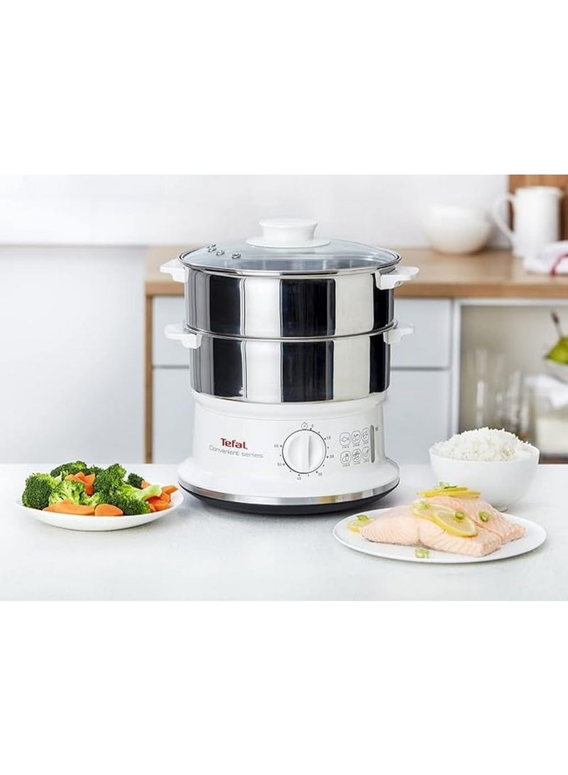 Tefal VC1451 Steam Cooker, 2 Stainless Steel Containers, 6 L Capacity, 24 cm Diameter, Timer and Automatic Shut-off, 900 W multicolour 6 LLiters - Image 3