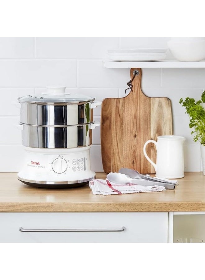 Tefal VC1451 Steam Cooker, 2 Stainless Steel Containers, 6 L Capacity, 24 cm Diameter, Timer and Automatic Shut-off, 900 W multicolour 6 LLiters - Image 4