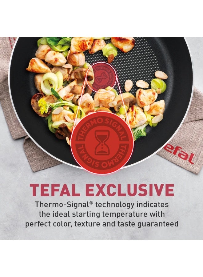Tefal Supercook 9pcs set (Frypan 24cm, Wokpan 28cm, Stewpot 22cm And 24cm, 3 Spatulas) red 24cm, 28cm, 22cm & 24cm, 3 cmcm - Image 4