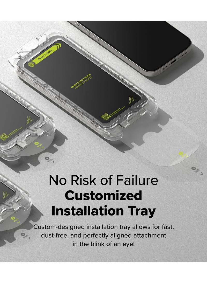 Ringke Easy Slide Tempered Glass [Super Easy to Install] Compatible with iPhone 16 Pro Max Screen Protector, Case Friendly Shatterproof Premium 9H Hardness - 2 Pack - Image 3