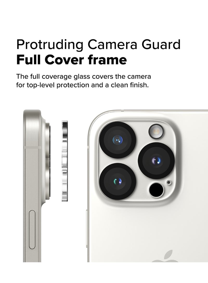 Ringke Camera Glass [Multi-Layer Protection] Compatible with iPhone 16 Pro Max and iPhone 16 Pro Camera Lens Protector, Tempered Glass Cover - 2 Pack Clear - Image 3