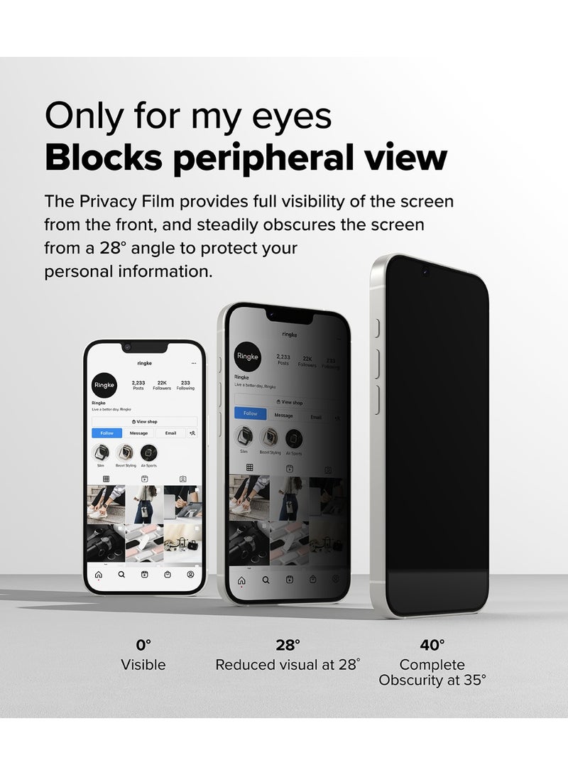 Ringke Easy Slide Privacy [Anti Spy] Compatible with iPhone 16e / 14/13 / 13 Pro Screen Protector, Easy to Install Case Friendly Tempered Glass with Simple installation Tool - 2 Pack - Image 5