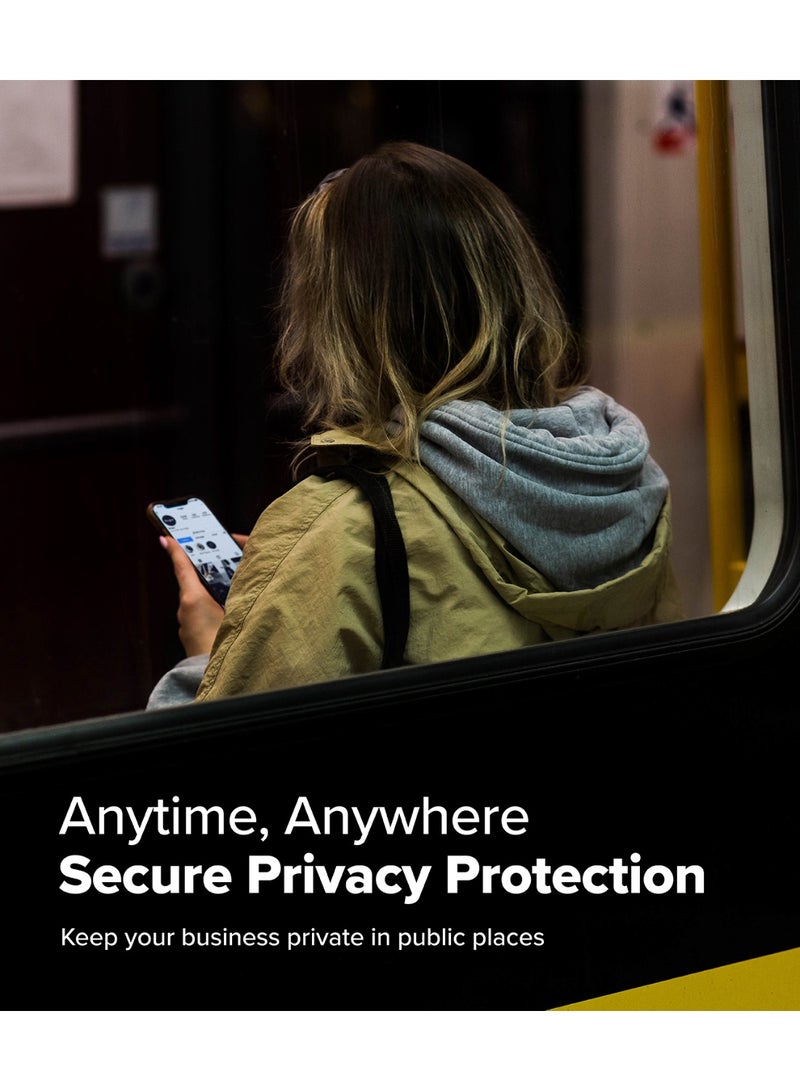 Ringke Easy Slide Privacy [Anti Spy] Compatible with iPhone 16e / 14/13 / 13 Pro Screen Protector, Easy to Install Case Friendly Tempered Glass with Simple installation Tool - 2 Pack - Image 3