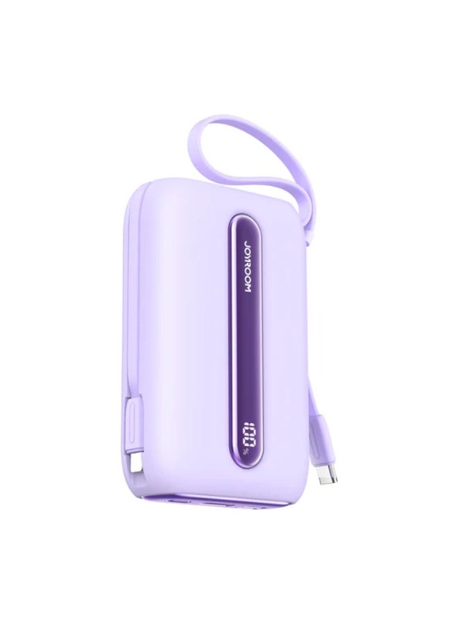JOYROOM JR-L012 Plus – 20,000 mAh Compact Powerhouse with Dual Built-In Cables, Digital Display & 22.5 W Super-Fast Charging Purple - Image 4