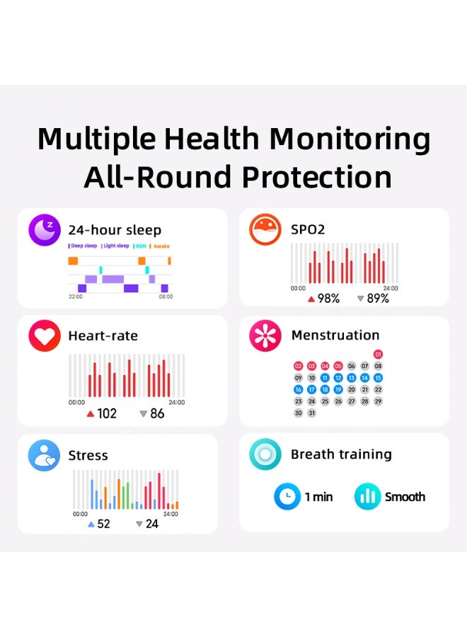 كيو سي واي ساعة QCY Active GT الذكية – 120+ رياضة، صحة على مدار 24/7، مكالمات ذكية، بطارية لمدة 12 يوم، مقاومة للماء حتى 3ATM - Image 4