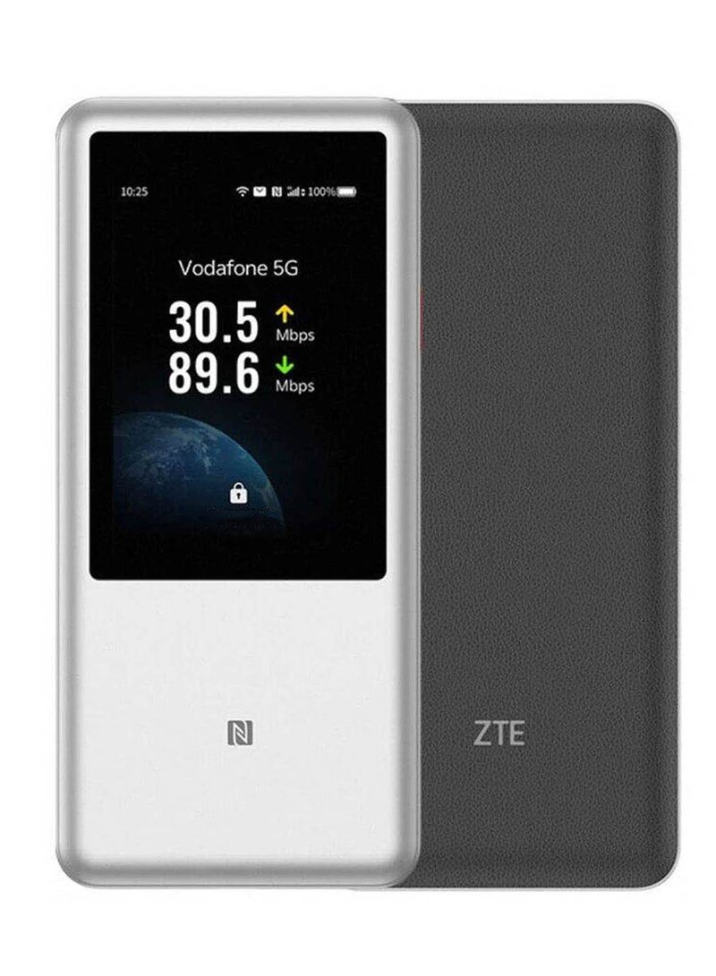 ZTE U60 Pro 5G WiFi Pocket Router,10000mAh 27W Fast Charge WiFi 7 Touchscreen NFC Mobile Internet Hotspot Unlock Global Version - Grey - Image 1