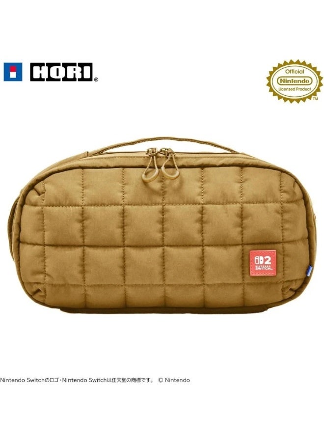 هوري Quilted Medium Pouch case bag for Nintendo Switch 2 Console Beige - Image 1