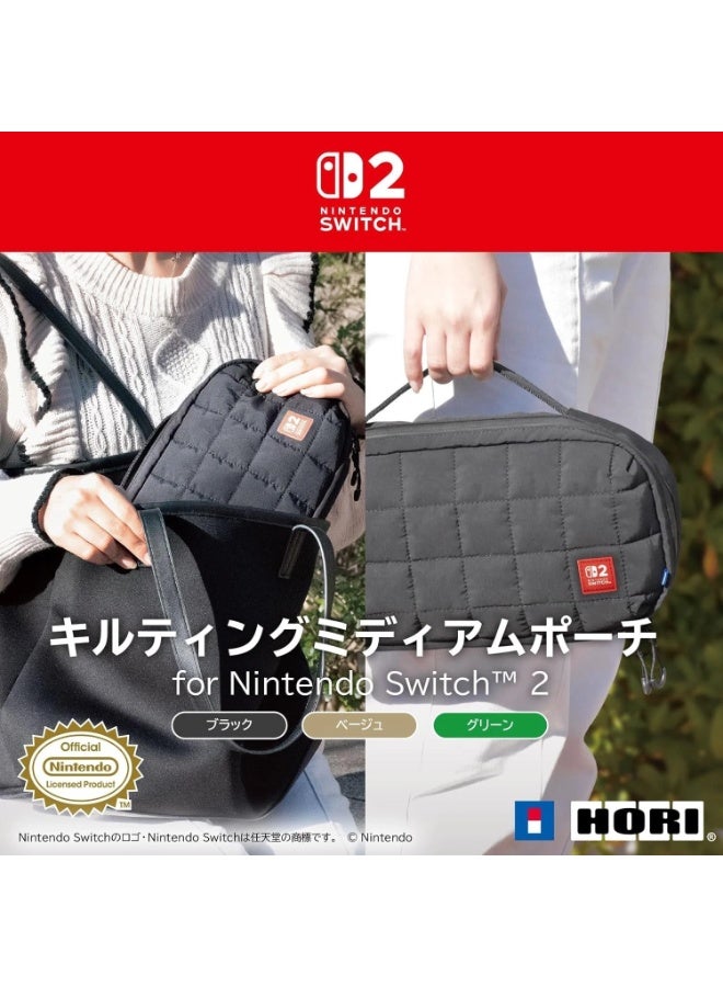 هوري Quilted Medium Pouch case bag for Nintendo Switch 2 Console Beige - Image 3