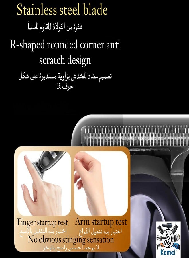 كيمي KM-1742 ماكينة حلاقة احترافية مع محرك عالي السرعة، خطاف من الفولاذ المقاوم للصدأ وشاشة رقمية (الإصدار السعودي) - Image 4