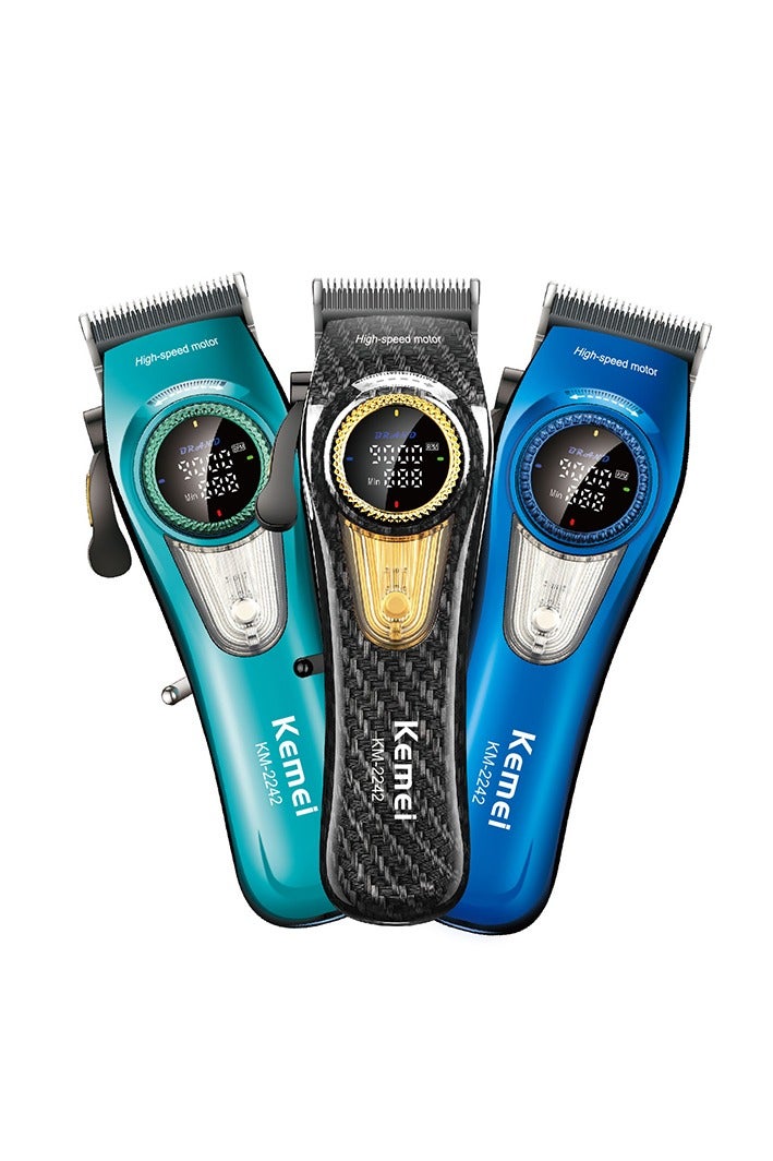 Kemei KM-2242 Professional Hair Clipper for Men, Cordless with LED Display and Charging Base, Hair Trimmer, 9000 RPM Super Torque Motor, Multi-Color (Saudi Version) - Image 2