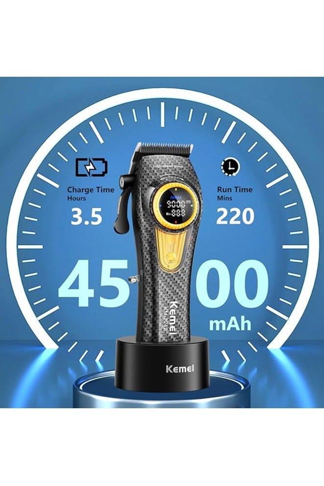 Kemei KM-2242 Professional Hair Clipper for Men, Cordless with LED Display and Charging Base, Hair Trimmer, 9000 RPM Super Torque Motor, Multi-Color (Saudi Version) - Image 5