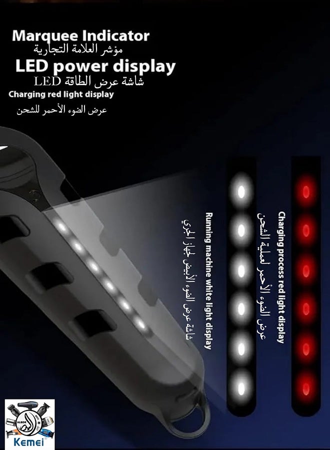 Kemei KM-1563 Professional Rechargeable Cordless Hair Clipper with Rust-Proof Stainless Steel Blades, Powerful 7200 RPM Motor, 1200mAh Lithium Battery Lasts Up to 180 Minutes, Ergonomic Design with USB-C Charging, Suitable for Haircutting, Beard Trimming and High-Precision Edge Trimming (Saudi Version) - Image 5