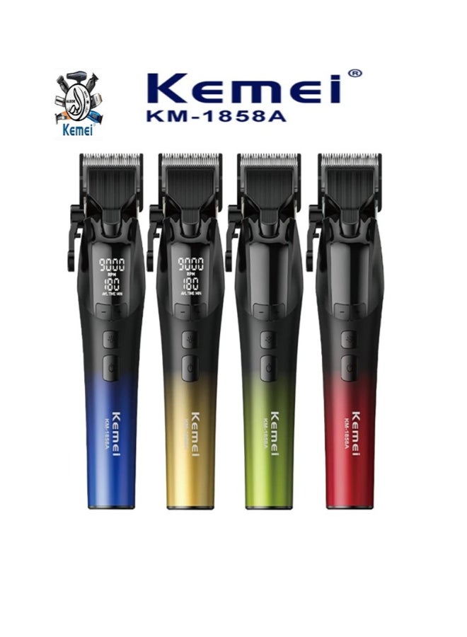 Kemei KM-1858A Professional Cordless Hair Clipper - Newly Upgraded 4600mAh Lithium Battery, Multi-Speed Charging Base Up to 9000RPM, Digital Display, Up to 6 Hours Continuous Use (Saudi Version) - Image 2