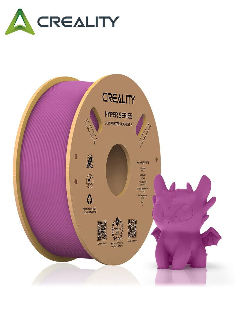 كريليتي 3D Official Creality Hyper PLA Filament 1.75mm, High Speed PLA 30-600mm/s 3D Printer Filament, Dimensional Accuracy +/-0.02mm, Fit Most FDM 3D Printers, 1KG(2.2lbs) Spool, Purple Hyper PLA-Purple 1KG - Image 1