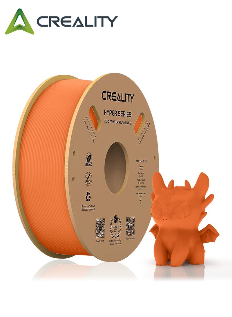 Creality 3D Official Creality Hyper PLA Filament 1.75mm, High Speed PLA 30-600mm/s 3D Printer Filament, Dimensional Accuracy +/-0.02mm, Fit Most FDM 3D Printers, 1KG(2.2lbs) Spool Orange Hyper PLA-Orange 1KG - Image 1