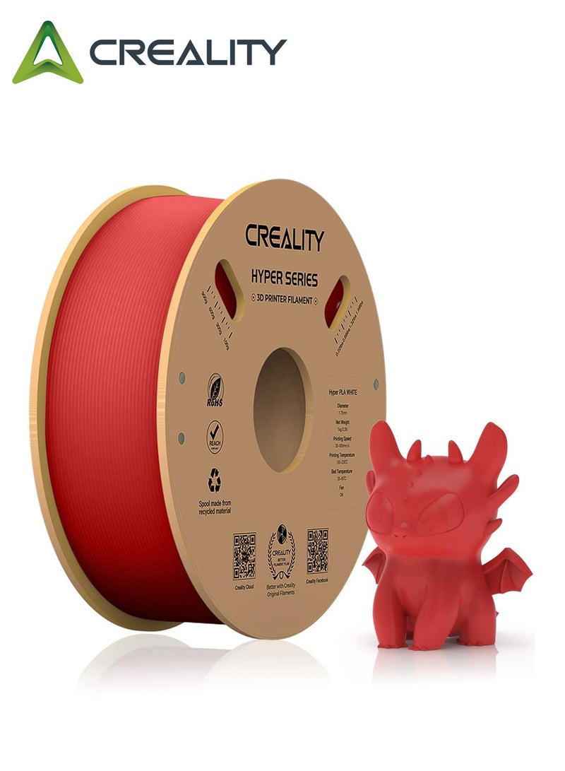 كريليتي 3D Official Creality Hyper PLA Filament 1.75mm, High Speed PLA 30-600mm/s 3D Printer Filament, Dimensional Accuracy +/-0.02mm, Fit Most FDM 3D Printers, 1KG(2.2lbs) Spool Red Hyper PLA-Red 1KG - Image 1