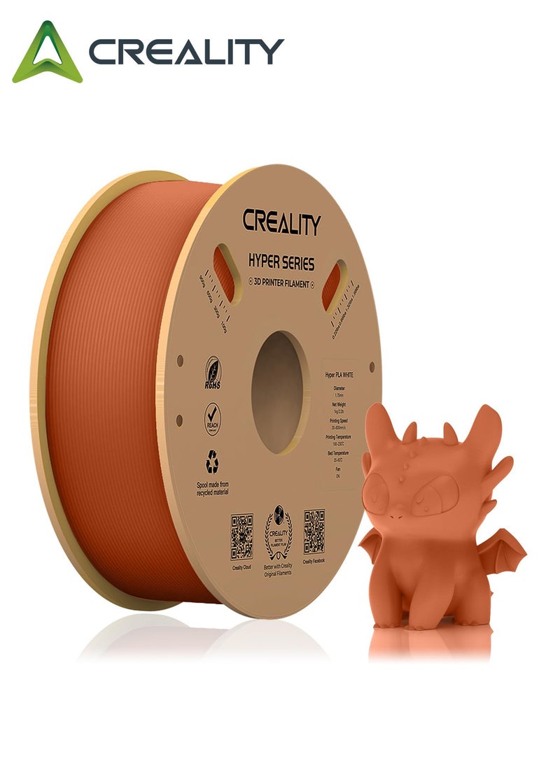 كريليتي 3D Official Creality Hyper PLA Filament 1.75mm, High Speed PLA 30-600mm/s 3D Printer Filament, Dimensional Accuracy +/-0.02mm, Fit Most FDM 3D Printers, 1KG(2.2lbs) Spool Burnt Orange Hyper PLA-Burnt Orange -1KG - Image 1