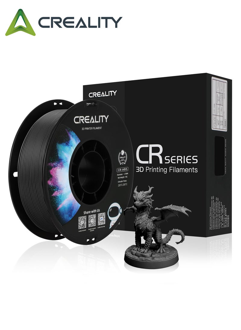 كريليتي 3D Official CR-ABS Filament 1.75mm 3D Printer Filament, 1kg (2.2lb) Neatly Wound Spool, Dimensional Accuracy ±0.03mm, Fit for Ender, Bambu Lab, Anycubic,ELEGOO FDM Printers, Black CR-ABS-Black 1KG - Image 1