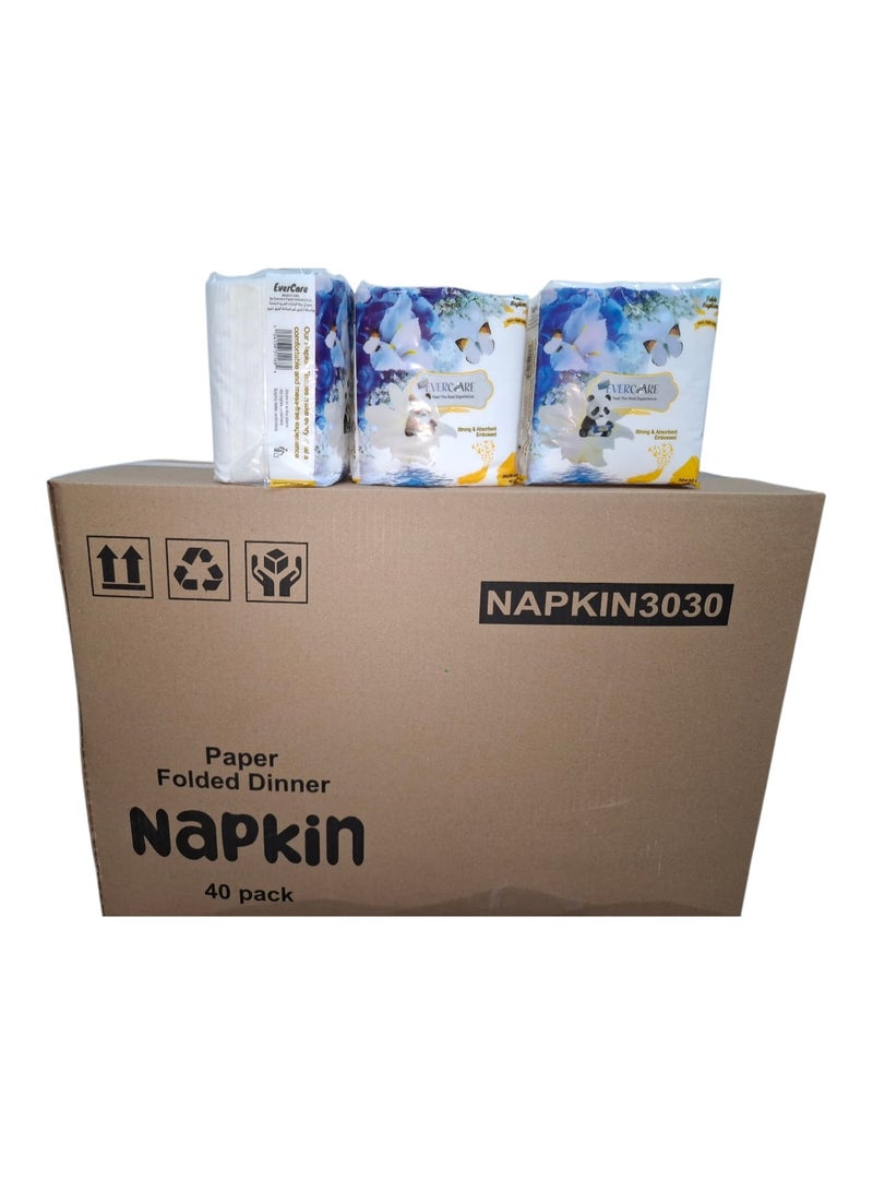 ترو Paper folded Napkin - 30x30 cm, 1 Ply - 40Pkt- 70sheets white