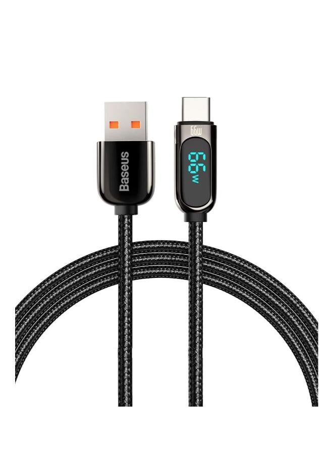 Baseus Display Fast Charging Data Cable USB To Type-C (66W - 1m) black - Image 1