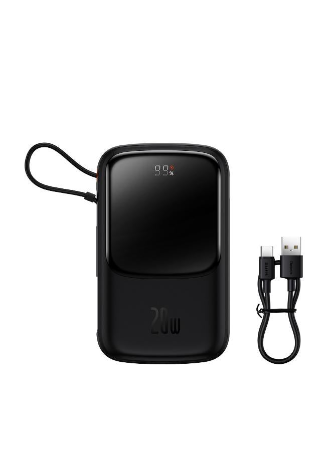 Baseus 10000 mAh Baseus Qpow Pro Digital Display Fast Charge Power Bank 20W iP , With cable Type-C 3A 0.3m black - Image 1