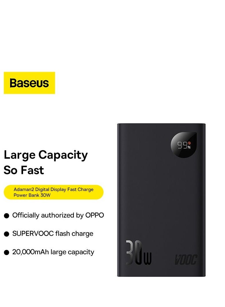 Baseus 20000mAh 30W Adaman2 Digital Display Fast Charge Power Bank with cable USB to Type-C black - Image 5
